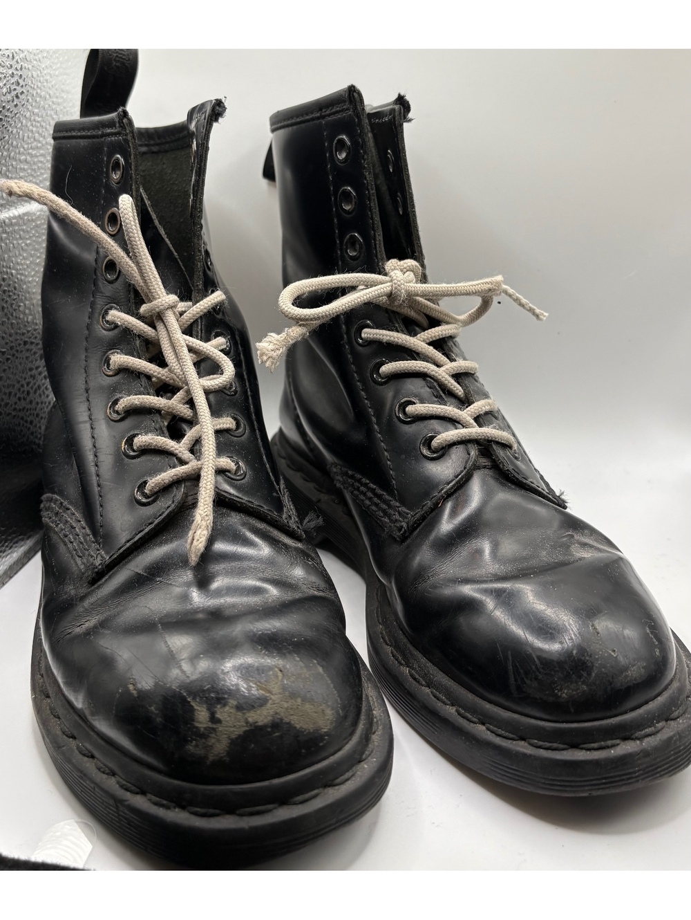 Dr. Martens 1460 Mono Black Leather 8-Eye Combat Boots Size US Women's 6 EU 37
